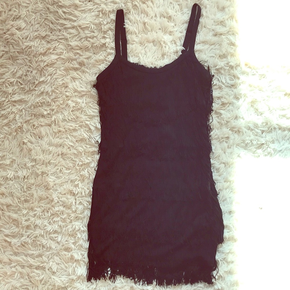 Black fringe dress